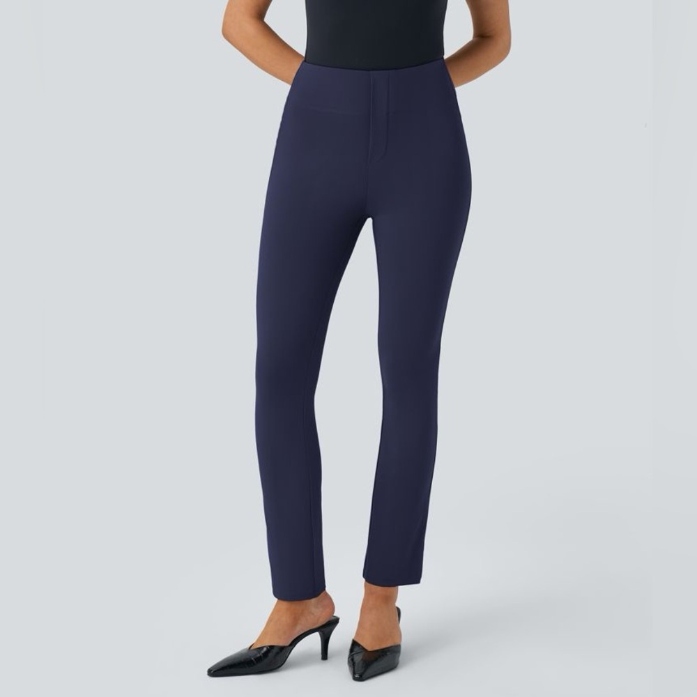 NWT Halara Size XL 7/8 Length Flex™ SculptKnit Tapered Pants - Dress Blues